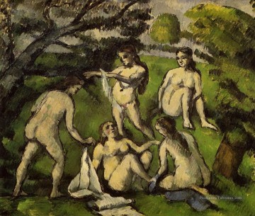 Nu œuvres - Cinq baigneurs 2 Paul Cézanne Nu impressionniste